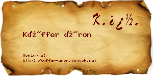 Küffer Áron névjegykártya